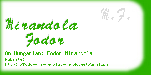 mirandola fodor business card